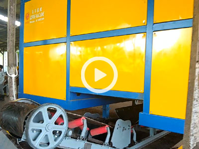 Horizontal fermentation tank in operation